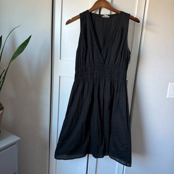 Black V-neck cotton sundress - Picture 2 of 3